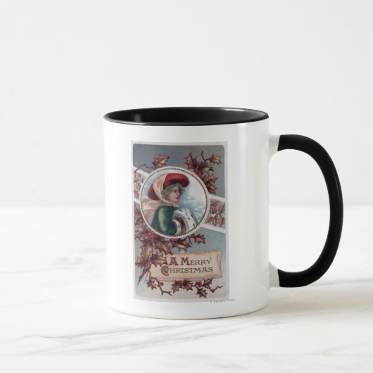 Mug Joyeux NoëlEnfant en vêtements d'hiver (Droite)