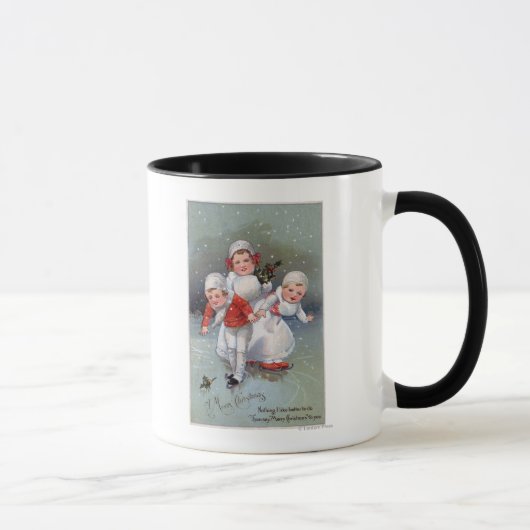 Mug Joyeux NoëlPetits enfants Patinage sur glace (Droite)