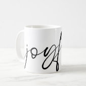 Mug Joyeux Noir Nom de calligraphie Blanc (Devant gauche)