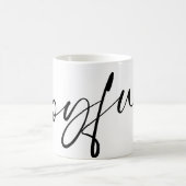 Mug Joyeux Noir Nom de calligraphie Blanc (Centre)