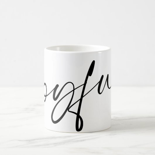 Mug Joyeux Noir Nom de calligraphie Blanc (Centre)