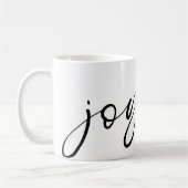 Mug Joyeux Noir Nom de calligraphie Blanc (Gauche)