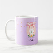 Mug Joyeux nom de fleur de lapin de Pâques (Gauche)