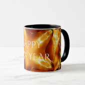 Mug Joyeux Nouvel An Brown or cuivre Élégante étoile (Devant droit)