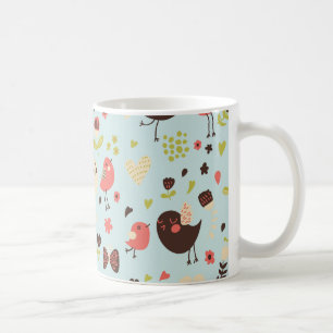 Mug Joyeux oiseaux dans les champs de fleurs