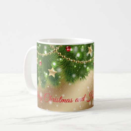 Mug Joyeux or de Noël (Devant gauche)