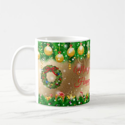 Mug Joyeux or de Noël (Gauche)