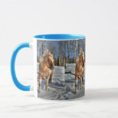Mug Joyeux Palomino Pinto Horse et neige (Gauche)
