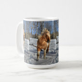 Mug Joyeux Palomino Pinto Horse et neige (Devant gauche)
