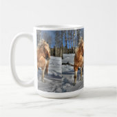 Mug Joyeux Palomino Pinto Horse et neige (Gauche)
