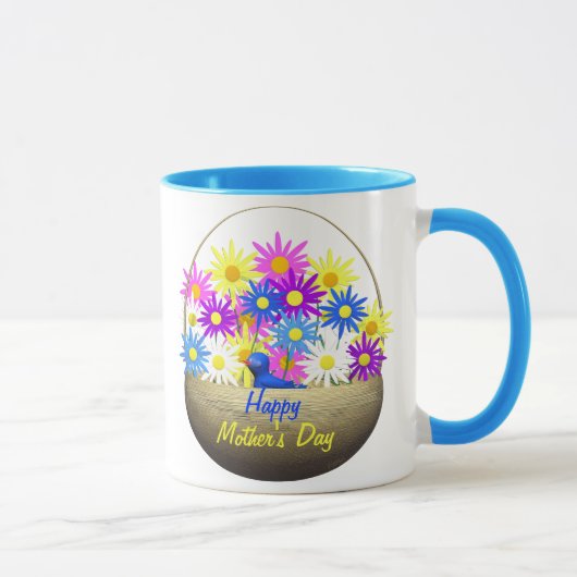 Mug Joyeux panier de la Fête des Mères de marguerites  (Droite)