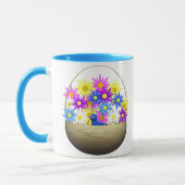 Mug Joyeux panier de la Fête des Mères de marguerites  (Gauche)