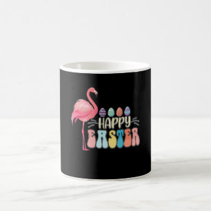 Mug Joyeux Panier d'oeufs de lapin de Flamant rose de