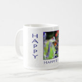 Mug Joyeux papillon d'anniversaire Floral (Devant gauche)