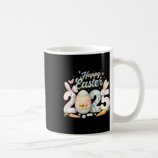 Mug Joyeux Pâques 2025 Lapin Rabbit Face à la Journée  (Droite)