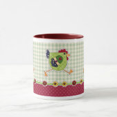 Mug Joyeux Pâques. Cadeau de conception de coqs rustiq (Centre)