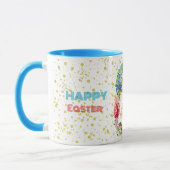 Mug Joyeux Pâques Floral Décoratif Monogramme Typograp (Gauche)