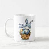 Mug Joyeux Pâques, Lapin Dans Le Panier D'Oeufs (Gauche)