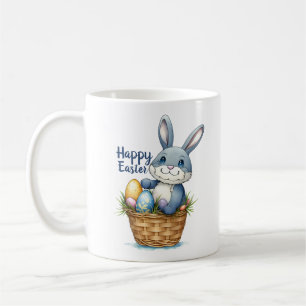 Mug Joyeux Pâques, Lapin Dans Le Panier D'Oeufs