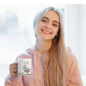 Mug Joyeux pâques, lapin de Pâques marchant avec des o