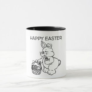 Mug Joyeux Pâques ou votre texte mignon lapin de Pâque
