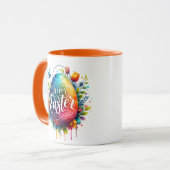 Mug Joyeux Pâques : Vibrant Oeuf de Pâques (Devant gauche)