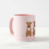 Mug Joyeux Pâques Welsh Terriers Chiens Lapin Oreilles (Devant gauche)