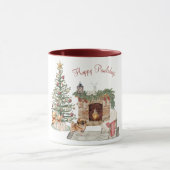 Mug Joyeux Pawlidays Chien Design - Pekingese (Centre)