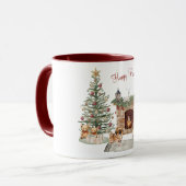 Mug Joyeux Pawlidays Chien Design - Pekingese (Devant gauche)
