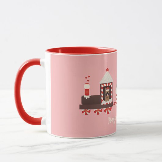 Mug Joyeux Pawlidays Chien Noël Train de vacances (Gauche)