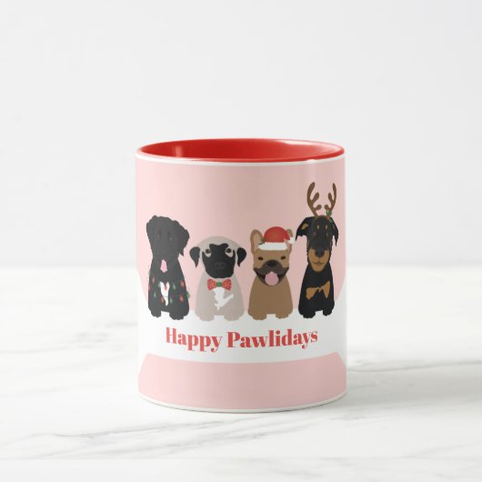 Mug Joyeux Pawlidays Chiens de Noël (Centre)