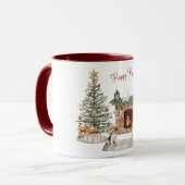 Mug Joyeux Pawlidays Design de Chien - Beagle (Devant gauche)