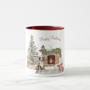 Mug Joyeux Pawlidays Design de Chien - Berger Australi