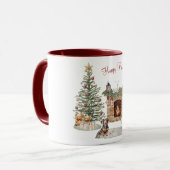 Mug Joyeux Pawlidays Design de Chien - Dachshund (Devant gauche)