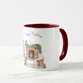 Mug Joyeux Pawlidays Design de Chien - Dachshund (Devant droit)