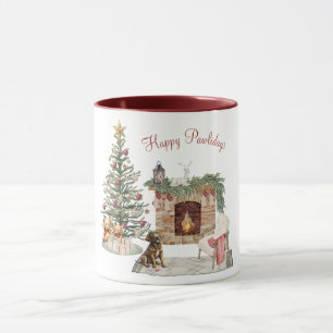 Mug Joyeux Pawlidays Design de Chien - Labrador Chocol