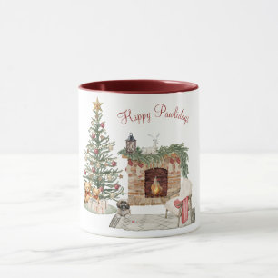 Mug Joyeux Pawlidays Design de Chien - Lhasa Apso