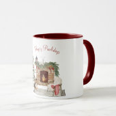 Mug Joyeux Pawlidays Design de Chien - Sheltie (Devant droit)