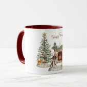 Mug Joyeux Pawlidays Design de Chien - St-Bernard (Devant gauche)