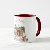 Mug Joyeux Pawlidays Design de Chien - St-Bernard (Devant droit)