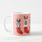 Mug Joyeux Pawlidays Français Bulldogs Noël Stocking (Gauche)
