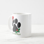 Mug Joyeux Pawlidays Fun Père Noël Empreinte de patte  (Devant gauche)