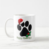 Mug Joyeux Pawlidays Fun Père Noël Empreinte de patte  (Gauche)
