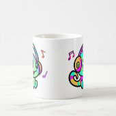 Mug Joyeux petit caméléon souriant avec casque. (Centre)