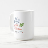 Mug Joyeux petit Noël Holly Leaf personnalisé (Devant gauche)
