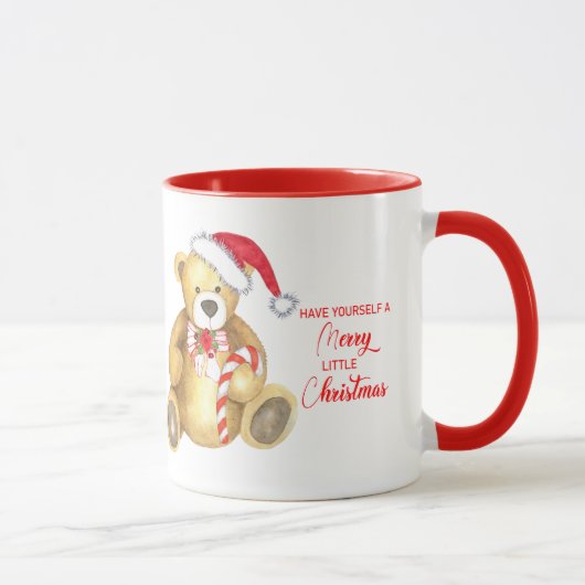 Mug Joyeux petit ours de Noël personnalisé (Droite)