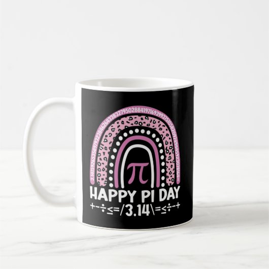 Mug Joyeux Pi Day 3.14 Leopard Rainbow Math Enseignant (Gauche)