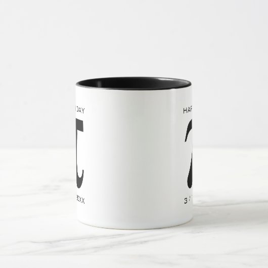 Mug Joyeux Pi Day noir et blanc (Centre)