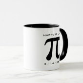 Mug Joyeux Pi Day noir et blanc (Devant droit)