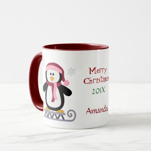 Mug Joyeux pingouin de Noël (Devant gauche)